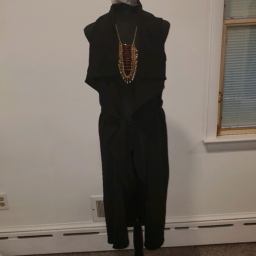 Long Belted Duster Cardigan Vest